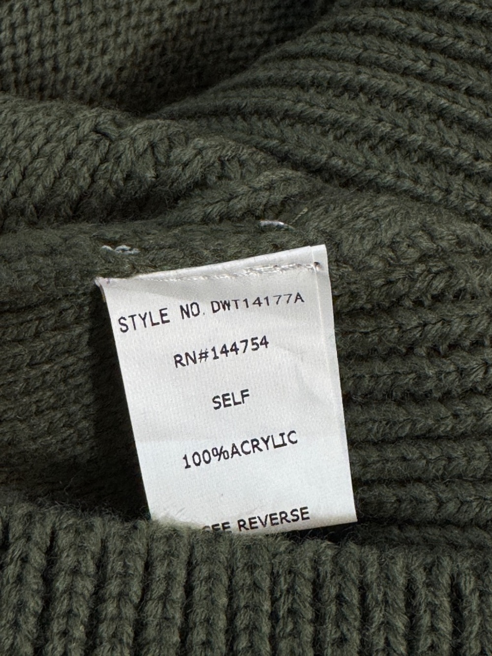 DAVI & DANI ARMY GREEN STRIPE CABLE KNIT SWEATER SIZE LARGE - NWT - Picture 6 of 14
